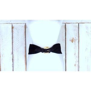 Vintage wide black suede leather statement belt Bellateri belt large